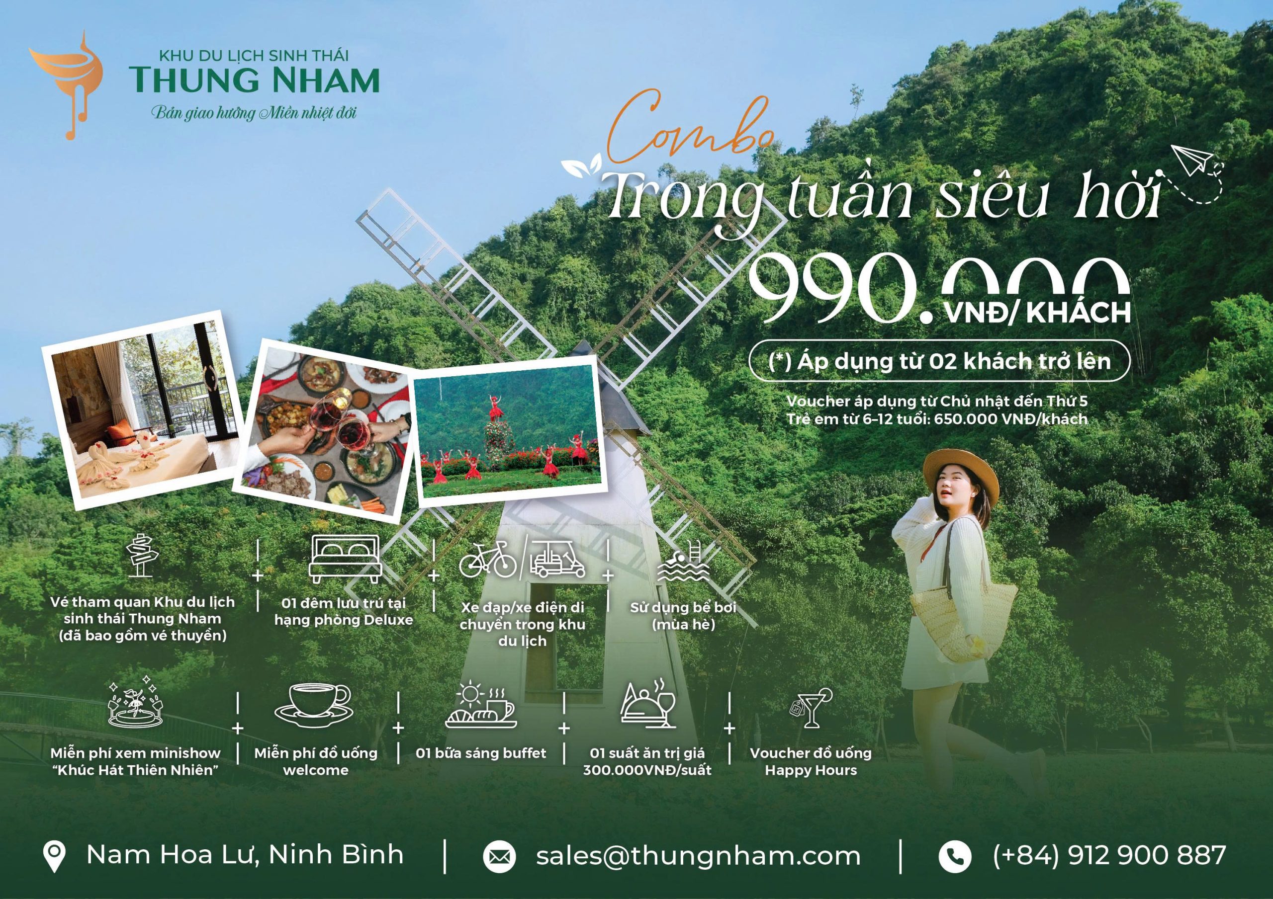 Combo Trong Tuần Siêu Hời – Nghỉ Dưỡng Thung Nham 990.000đ