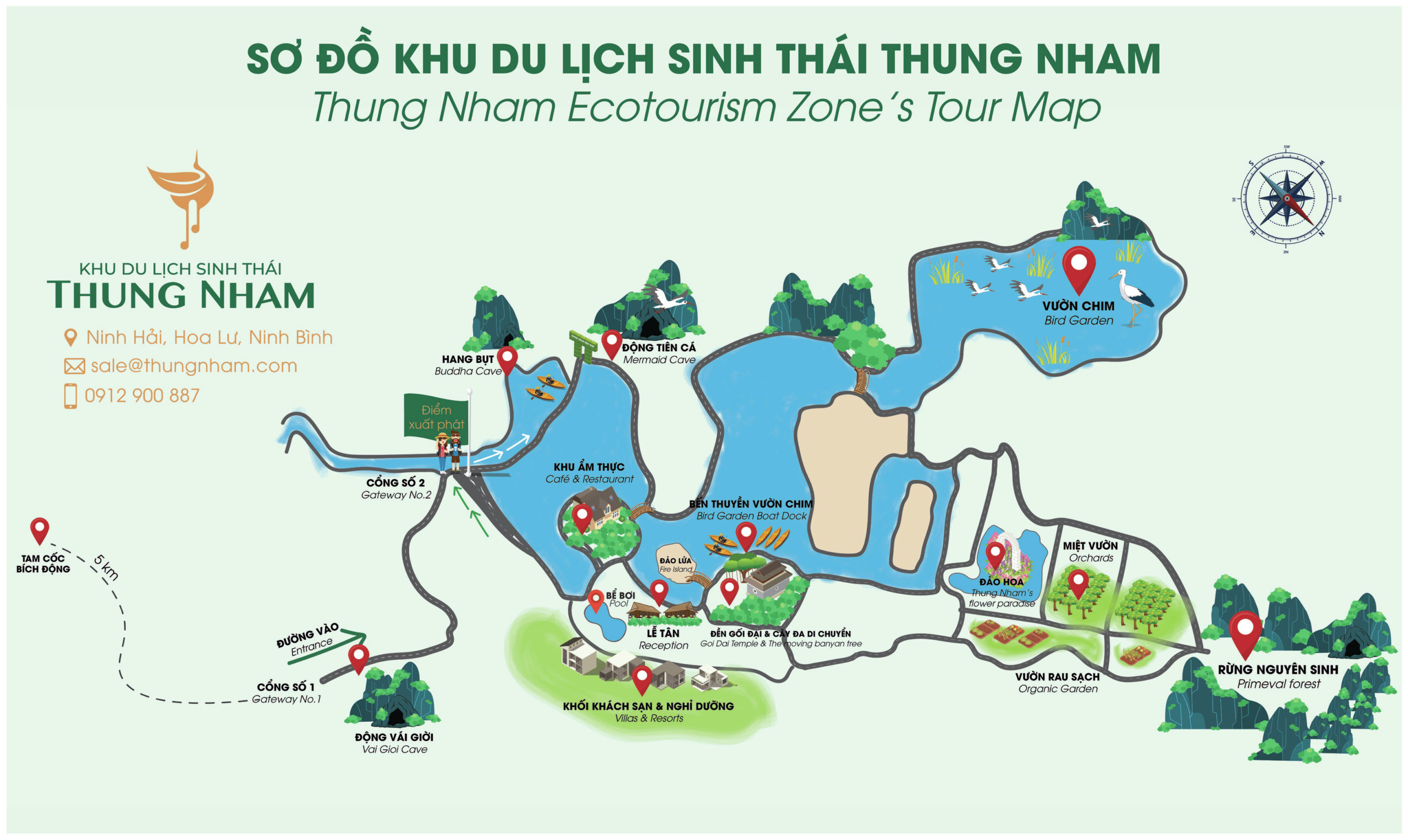 Bản đồ Khu du lịch sinh thái Thung Nham