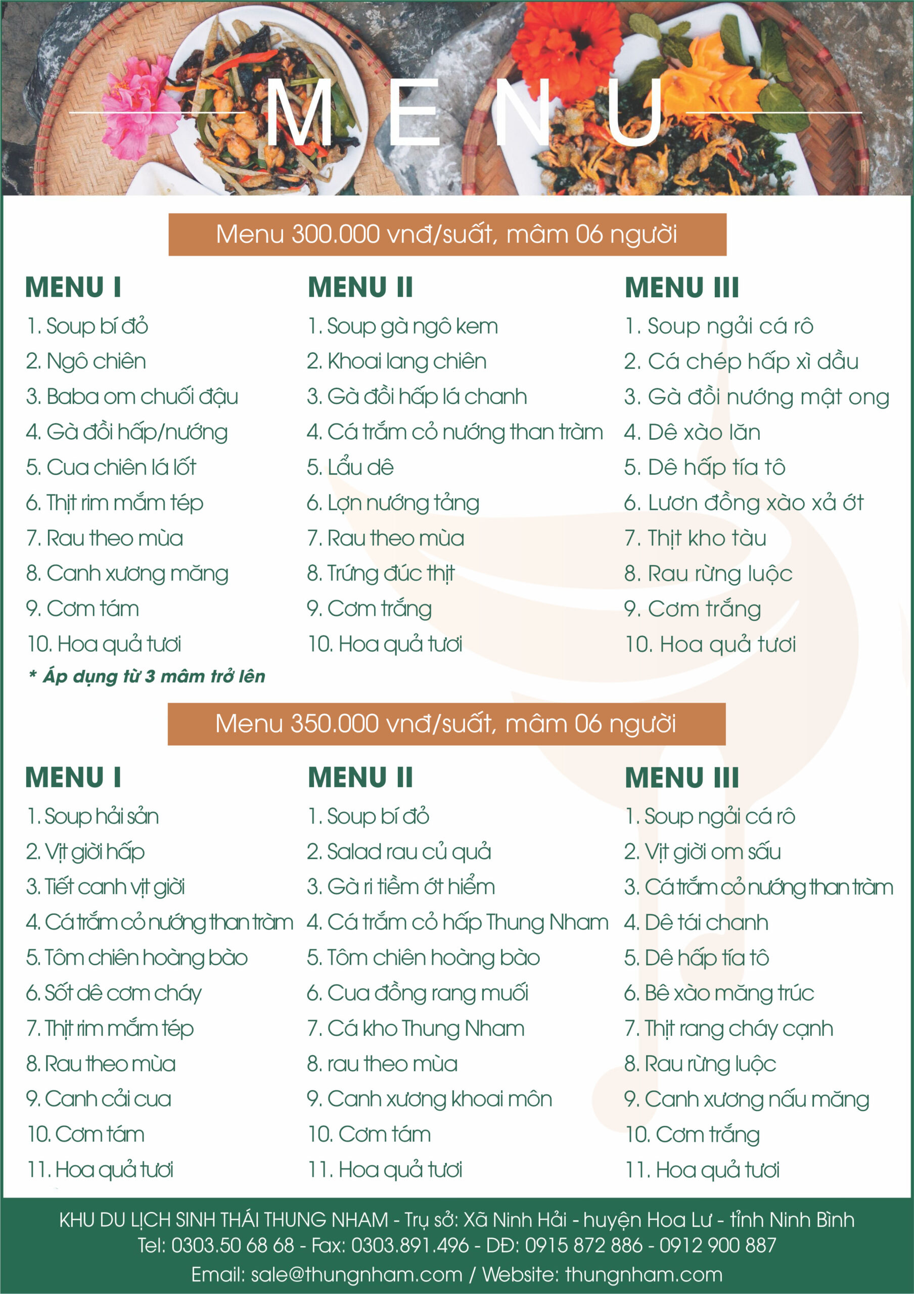 Set menu 300-350 - Thung Nham