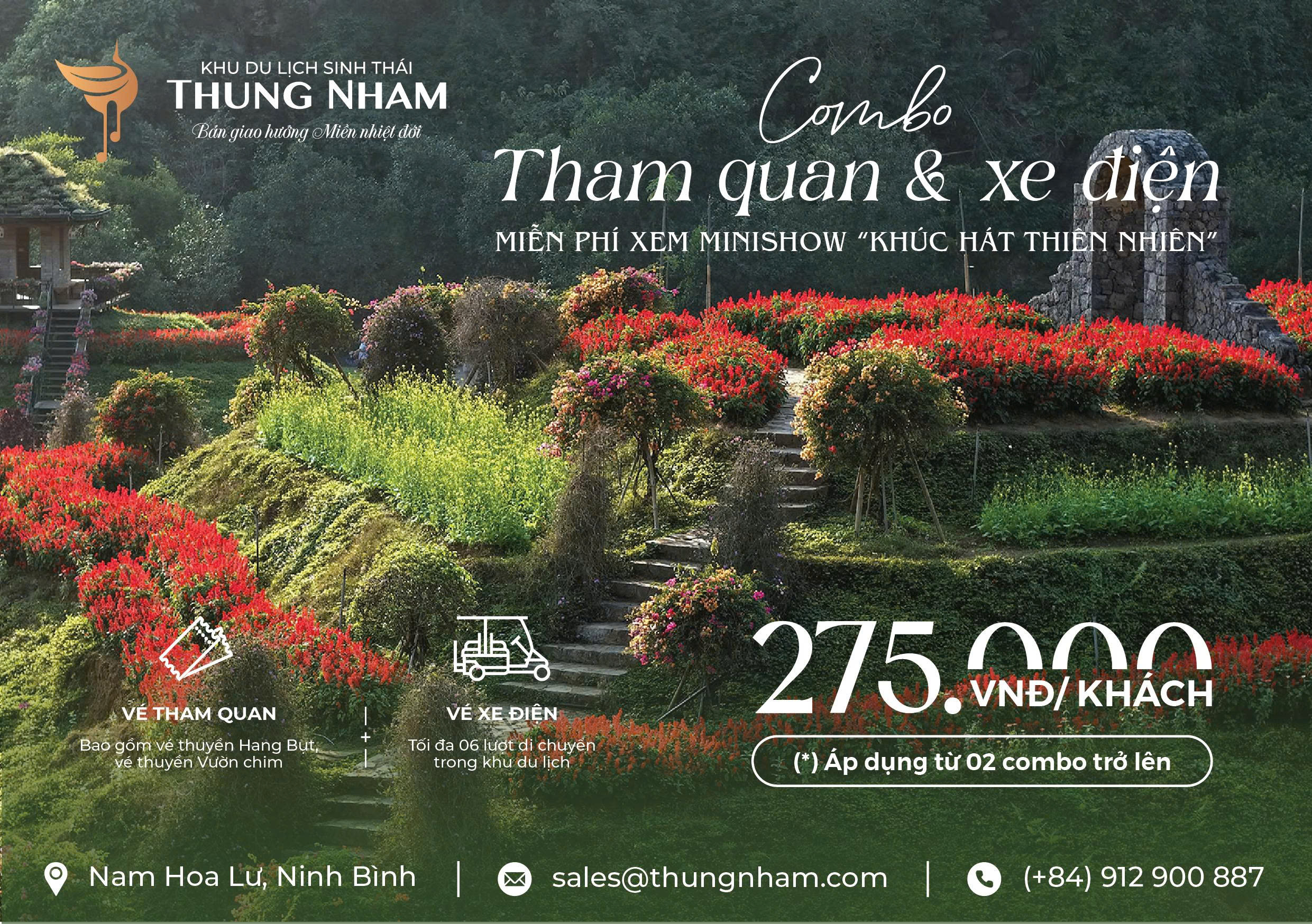 Combo Tham Quan & Xe Điện – Vi Vu Thung Nham Chỉ 275.000đ
